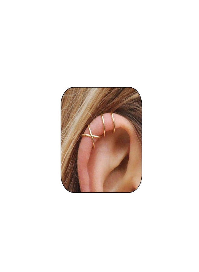 Ear Cuff Earrings for Women No Piercing Chunky Gold Ear Cuffs Helix Cartilage Clip On Wrap Earring Adjustable Ear Cuffs Jewelry for Women (Gold)